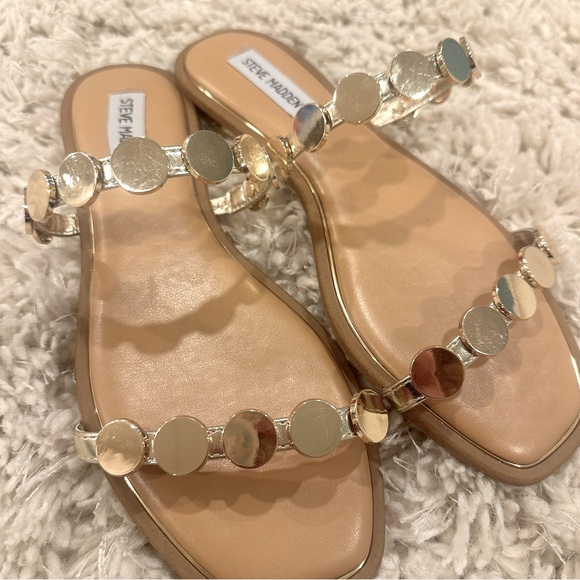 Steve Madden Ariele Studded Slide Women’s Sandal Gold, Brand New - Picture 8 of 11